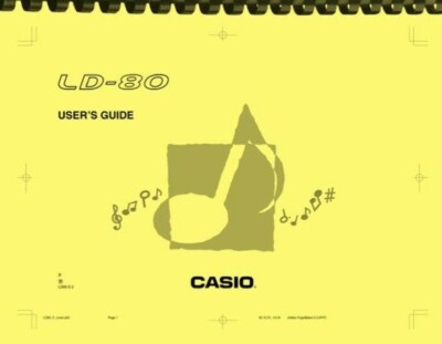 Casio LD-80 Digital Drums USER GUIDE OWNER'S MANUAL