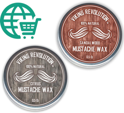 Viking Revolution Mustache Wax 2 Pack - Beard & 0.5 Ounce (Pack of 2)
