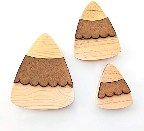 FD Halloween Craft Decor - DIY Wood Candy Corn 3pc