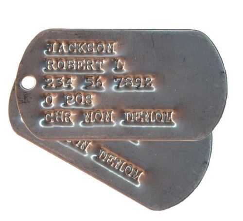 Real US Military Dog Tag Set (2) With Chain & Silencers | eBay