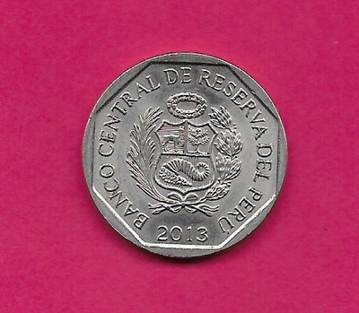 PERU REP 1 NUEVO SOL 2013 AU TEMPLO DE KOTOSH,CROSSED HANDS & WALL OF TEMPLO,WE