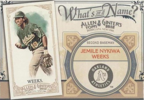 2012 Topps Allen & Ginter's - Jemile Weeks #WIN40