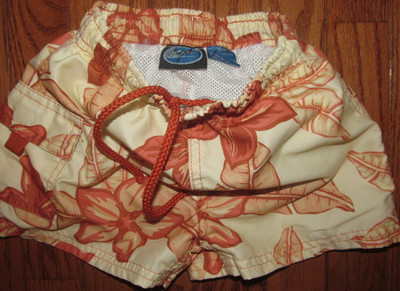 Toddler Boy's Xanu Swim Trunks Size 18 Months Burnt Orange Brown & Tan Boys