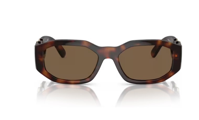 Pre-owned Versace 0ve4361 521773 - Havana / Dark Brown Square Men's Sunglasses