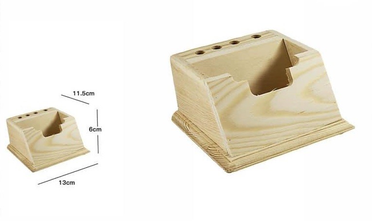 Porta Penne Porta Biglietti Da Visita Legno Naturale Decorare Decoupage dfh