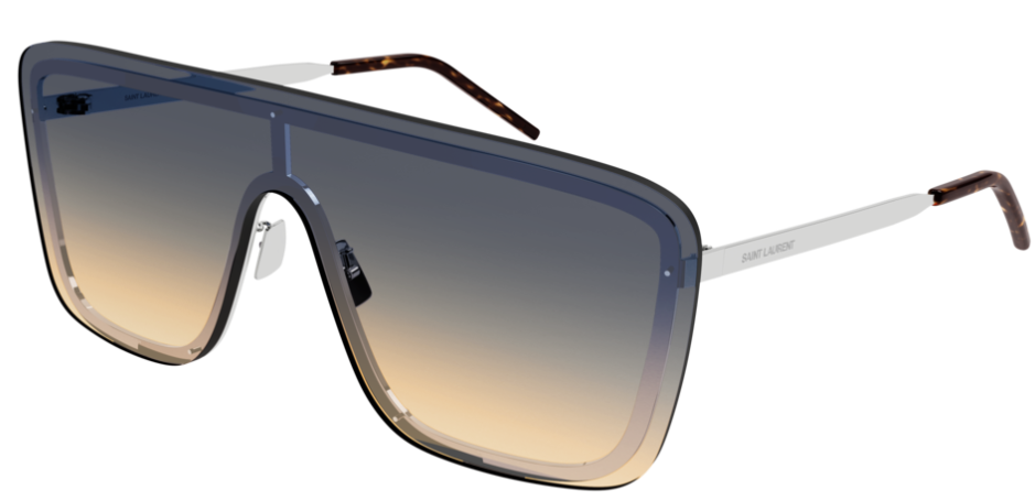 Pre-owned Saint Laurent Sl 364 Mask 009 Silver/green Gradient Unisex Sunglasses