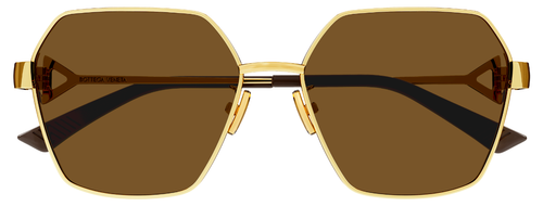 Pre-owned Bottega Veneta Sunglasses Bv1224s-005 Gold - Brown