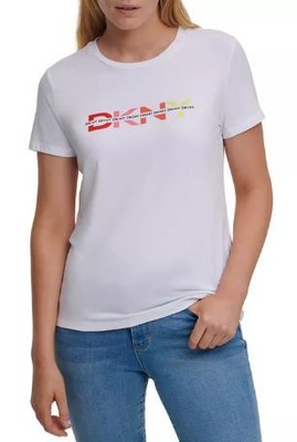 

DKNY Футболка с коротким рукавом и графическим логотипом, белая, маленькая, Белый, P1BUTDNA