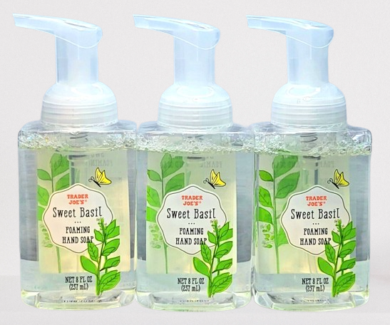 TRADER JOES SWEET BASIL FOAMING HAND SOAP (Pack 3)