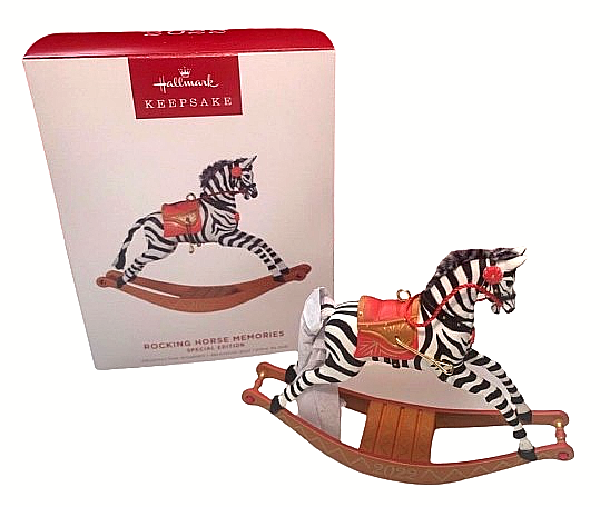 Hallmark 2022 Rocking Horse Memories Special Ed Zebra Keepsake Xmas Ornament NIB
