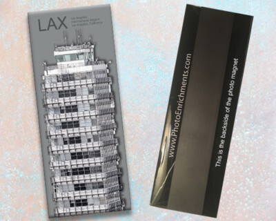 LAX Los Angeles Previous Airport Tower Handmade 2'' x 5'' Fridge Magnet (PMA9015)