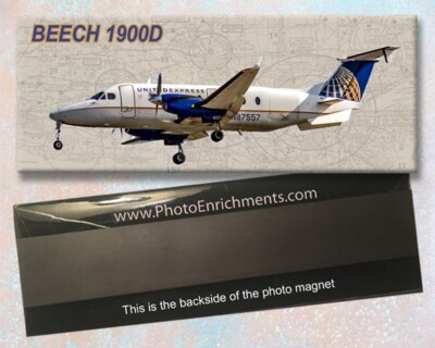 United Express Airlines Beech 1900D Handmade 2'' x 5'' Fridge Magnet (PMT1555)