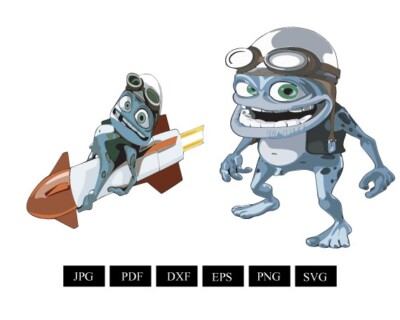 Crazy Frog Vector  / print Cut Template / DXF / SVG / EPS / jpg / png / pdf