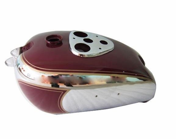 BSA M20 21 Dlx M22 M23 M24 1938-40 Gas Fuel Tank Steel Maroon & Chrome  