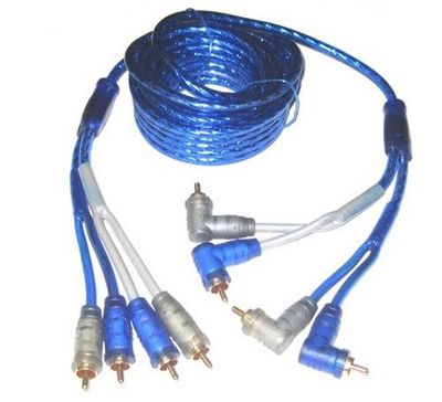 High Performance Triple Shielded Gold Connector 4 Channel 20ft. Copper RCA Cable
