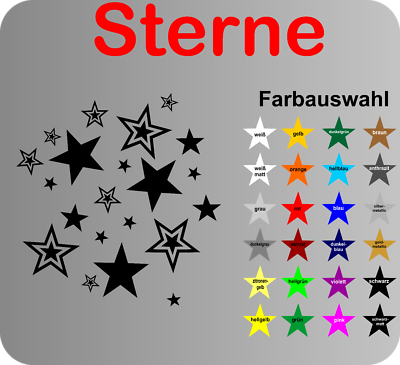 Sterne Aufkleber Wandtattoo Sticker Auto Weihnachten alle glatten Untergründe