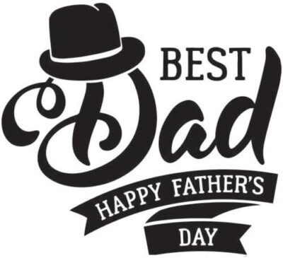 Best Dad with Hat - Happy Father's Day Stamp - 1-5/8 Inch - Custom Father's Day