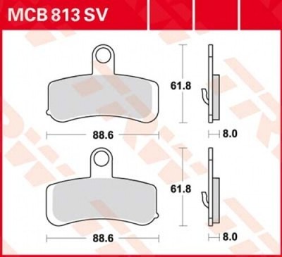 Bremsbelag für Harley FLD 1690 Dyna Switchback ABS GZM Bj.2013 TRW MCB813SV