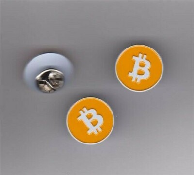 100 custom made BITCOIN (BTC) pins or charms Cryptocurrency 3/4'' crypto coin
