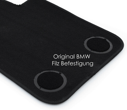 Fußmatten für BMW 3er F30 F31 M3 Premium Velours Matten Original Qualität Autoteppich, Schwarz, 4.teilig