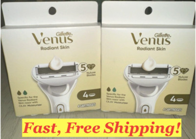 Gillette Venus Radiant Skin OLAY Moisturizer 8 Cartridges Nuluxe Blades 2PKx4