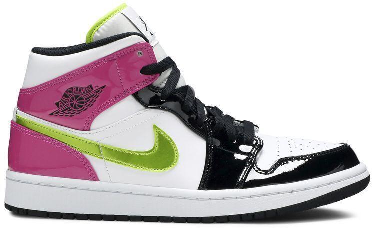 Мужские кроссовки Nike Jordan 1 Mid White Black Cyber Pink, размер 14, Новые CZ9834-100