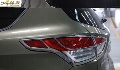 4PCS Exterior Rear Tail Light Chrome Cover Trim For Ford Escape Kuga 2013-2016