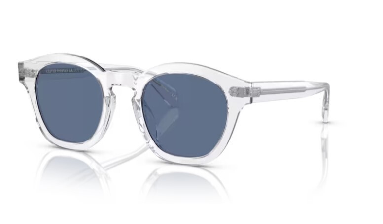 Pre-owned Oliver Peoples 0ov5382su Boudreau L.a 110180 Crystal/blue Unisex Sunglasses