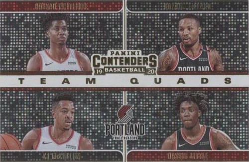 2019-20 Panini Contenders - C.J. McCollum/Damian Lillard/Nassir Little/Hassan Whiteside #25