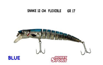 MINNOW SNAKE FLEX 17 GR COLORE 010B SILVER BLUE 12 CM ARTIFICIALE MARE SPINNING