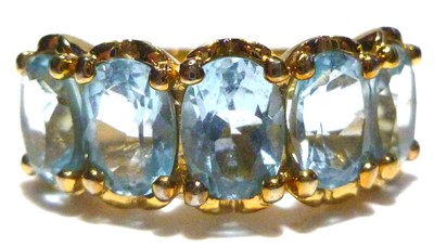DESIGNER STERLING SILVER GOLD WASH FIVE STONE TOPAZ STACKABLE RING BAND SIZE 9