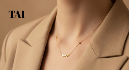 TAI Women Gold Amour Pedant Necklace 10"L