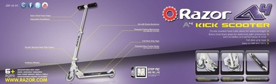 Razor A4 Kick Scooter, Clear. USA Toys. Best Price
