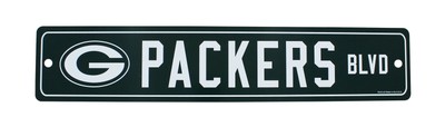 Пластиковый уличный знак Green Bay Packers Blvd, 19 x 3,75
