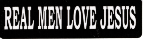 HELMET STICKER "REAL MEN LOVE JESUS"  Single Sticker,   #F1106