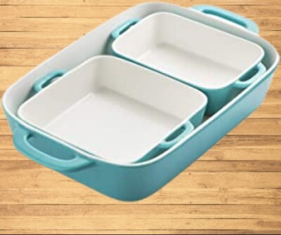 SWEEJAR Ceramic Turquoise 12.8 X 8.9'' Rectangular Porcelain Dish Bakeware Set