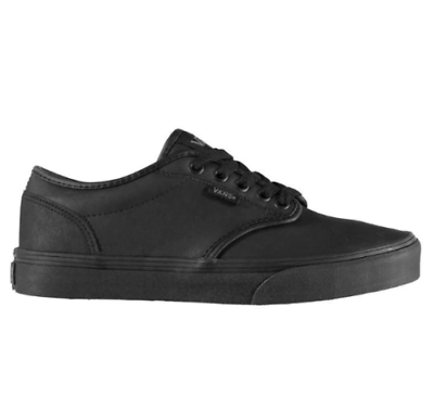 Black leather vans clearance atwood