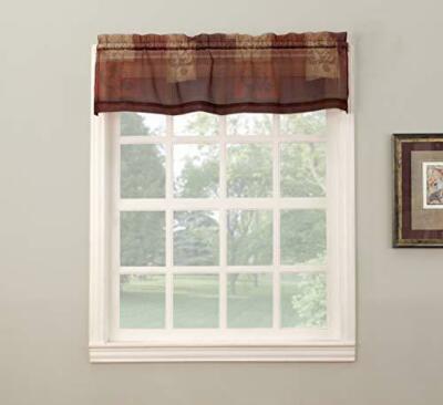 No. 918 Eden Inspirational Kitchen Curtain Valance, 56'' x 14'', Mulberry