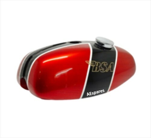 BSA B25 B50 TR25 1971-73 D355 RED & BLACK PAINTED PETROL FUEL GAS TANK  