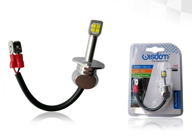 Lampadina Lampada Fari Auto Cree 8 Led H3 10W 12V 6500K Luce Bianca xc-1171 wis