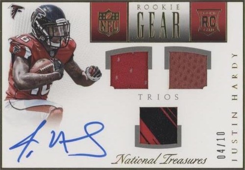 2015 Panini National Treasures Justin Hardy #RNG-JH