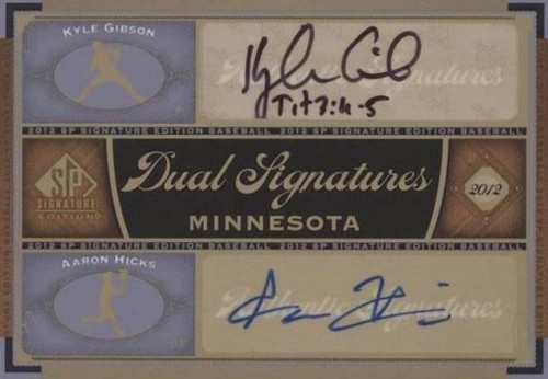 2012 SP Signature Edition - Aaron Hicks Kyle Gibson #MIN13