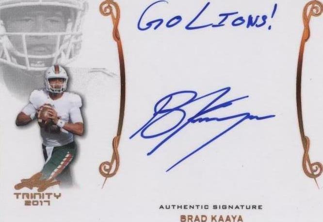 2017 Leaf Trinity Brad Kaaya #A-BK1