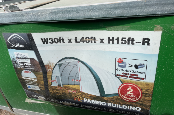 30x40x15 Canvas Tension PE Fabric Storage Hoop Building Shop Shelter Metal Frame