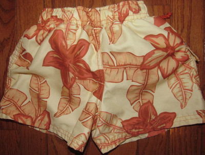 Toddler Boy's Xanu Swim Trunks Size 18 Months Burnt Orange Brown & Tan Boys