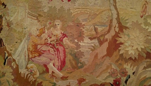 Large Well Perserved 19th Century French Wool Silk Tapestry 8' x 9' Vivid Colors