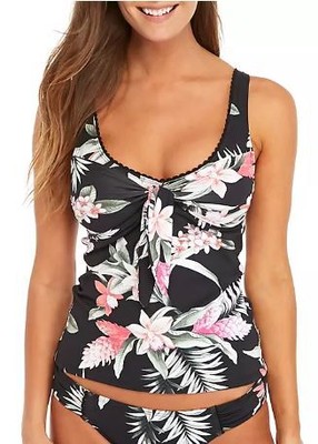 

Топ-танкини для плавания с искусственным галстуком Tommy Bahama Ginger Flowers, черный, S