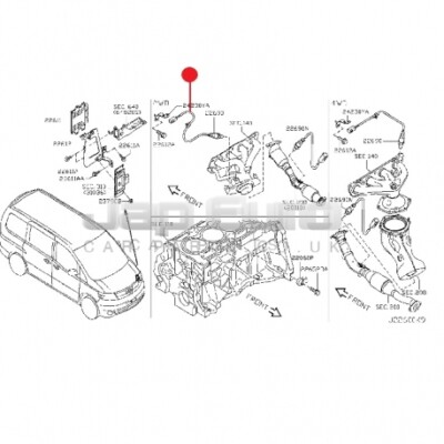 tuko44 For Nissan X-trail Ii (t31) Lambda Oxygen Sensor Bank-2 2007