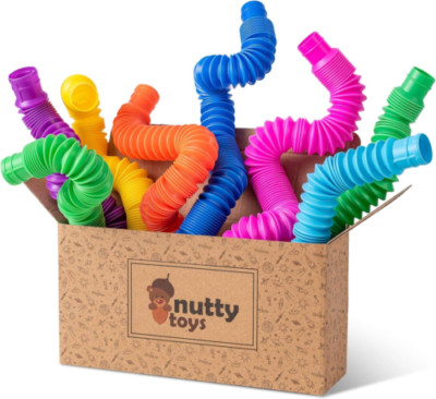 nutty toys 8pk Pop Tubes Sensory Toys (Large) Fine Motor Skills Learning... 