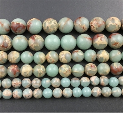 ⭐︎Bead⭐︎ 8mm Green Zebra Jasper Rpund Ball Loose Beads 15.5